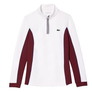 Lacoste Womens/Ladies Layered Slim Tennis Sweatshirt / White/Red